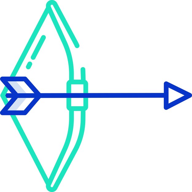 Ilustración vectorial de color del contorno de la flecha