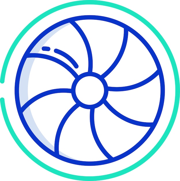 Ilustración vectorial en color del contorno de Flight Turbinesolid