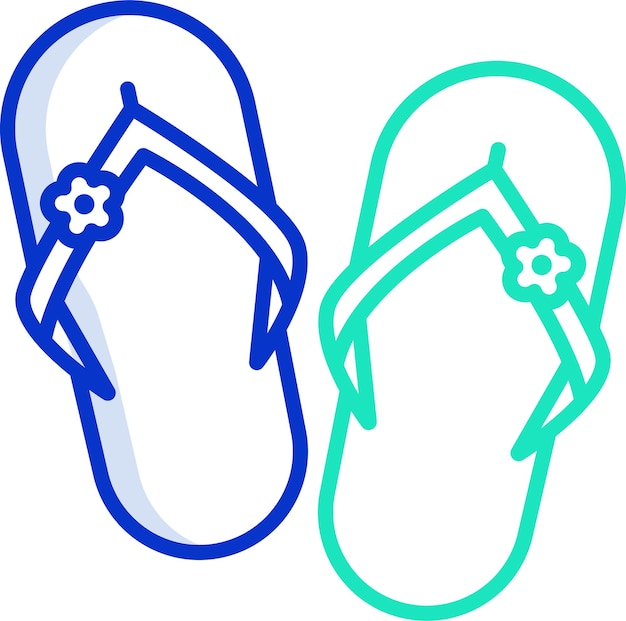 Ilustración vectorial de color del contorno del flip flop
