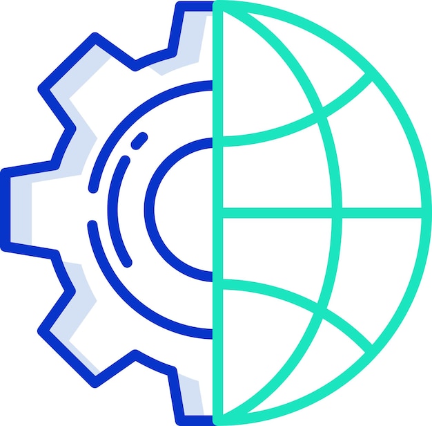 Ilustración vectorial de color del contorno de Globesolid