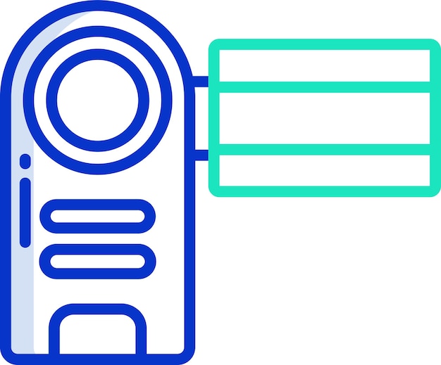 Ilustración vectorial en color del contorno de handycam