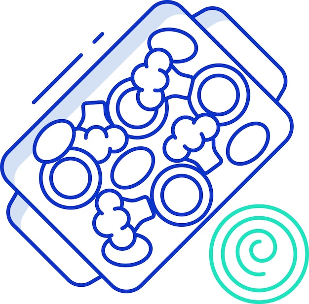 Ilustración vectorial en color del contorno de la harina de proteína