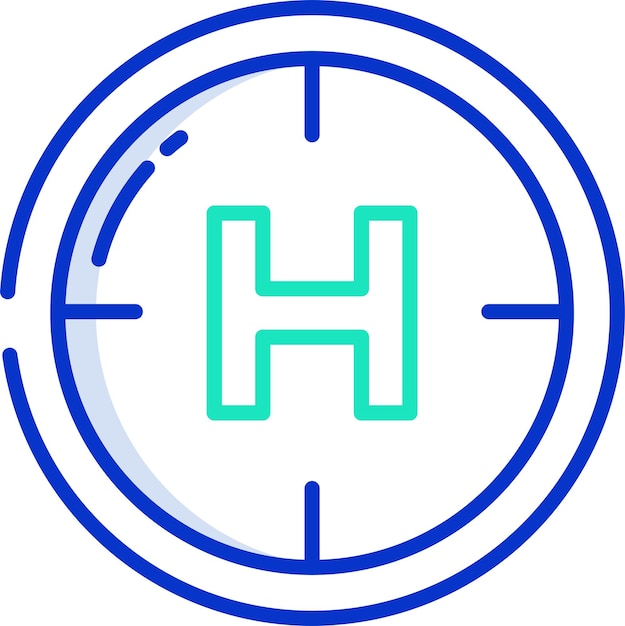 Ilustración vectorial en color del contorno de un helicóptero sólido