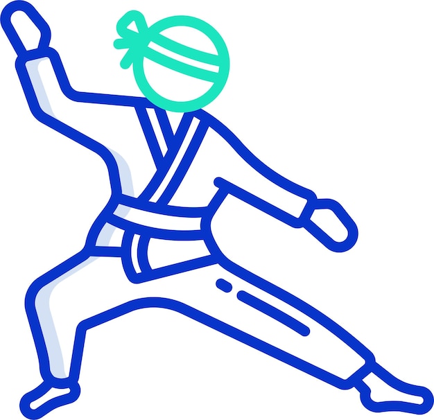 Ilustración vectorial en color del contorno de Judo
