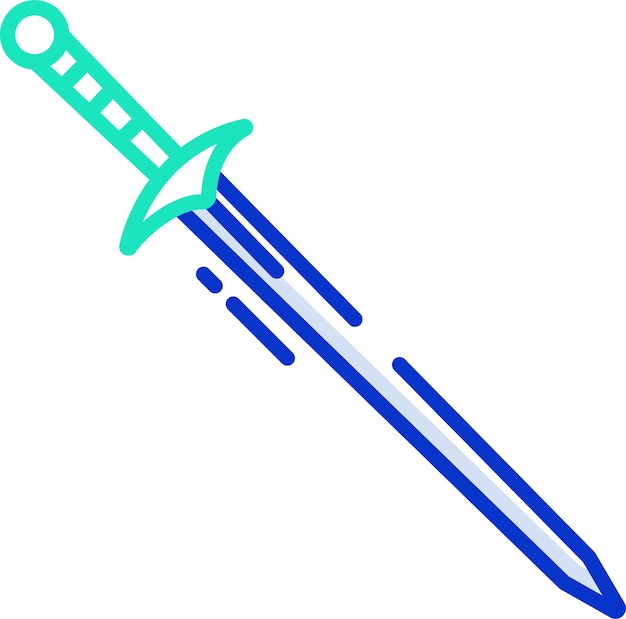 Ilustración vectorial de color del contorno de Katana