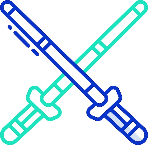 Ilustración vectorial en color del contorno de Kendo