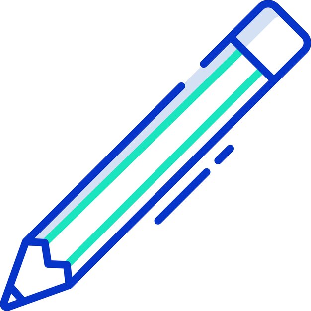 Ilustración vectorial de color del contorno de lápiz sólido