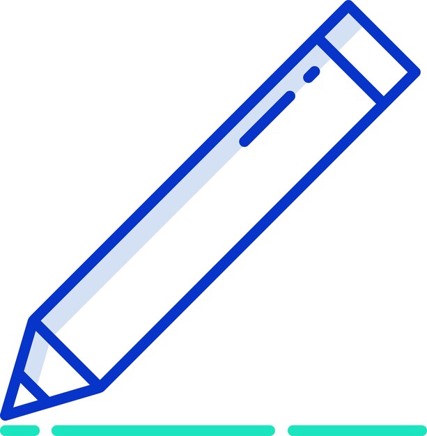Ilustración vectorial de color del contorno de lápiz sólido