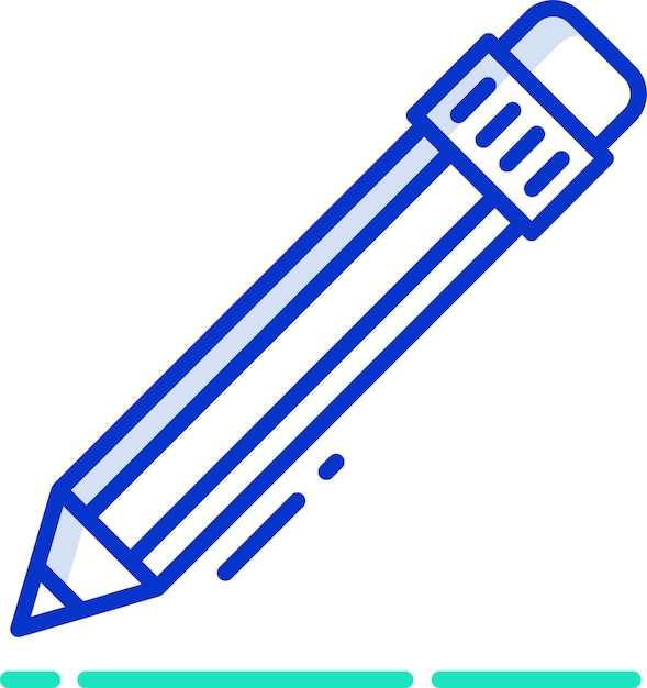 Ilustración vectorial de color del contorno de lápiz sólido
