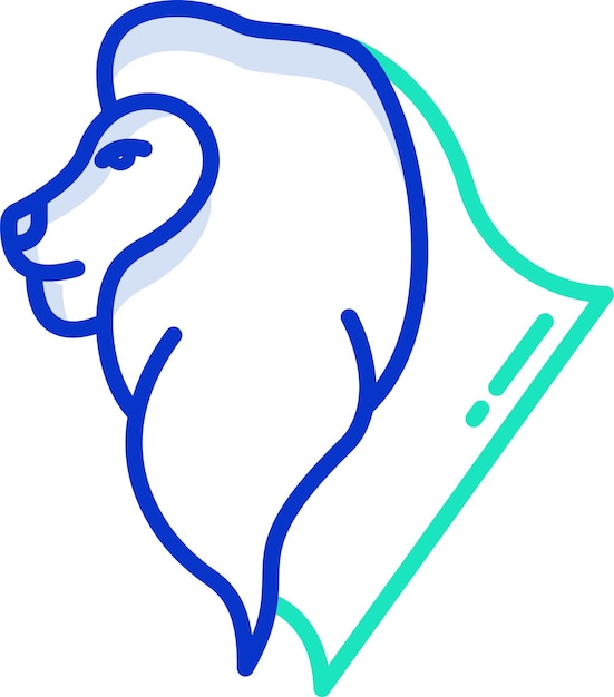 Ilustración vectorial en color del contorno del león