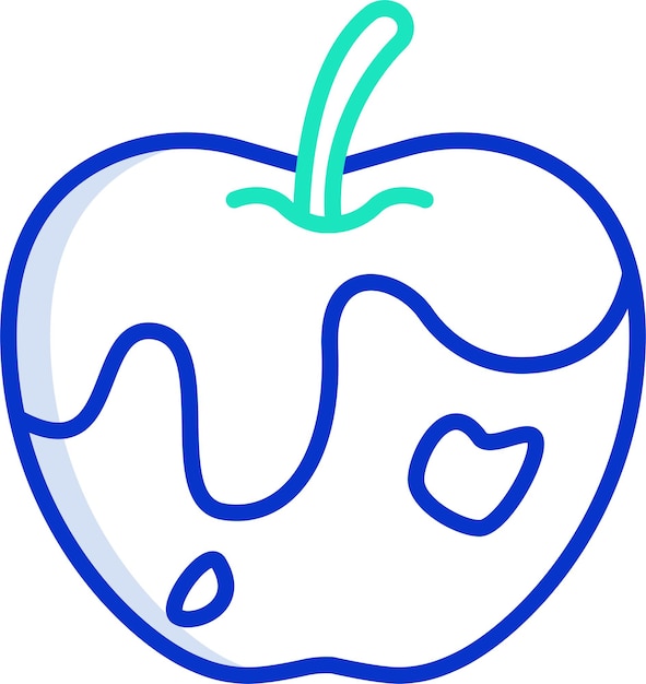 Ilustración vectorial de color del contorno mágico de la manzana