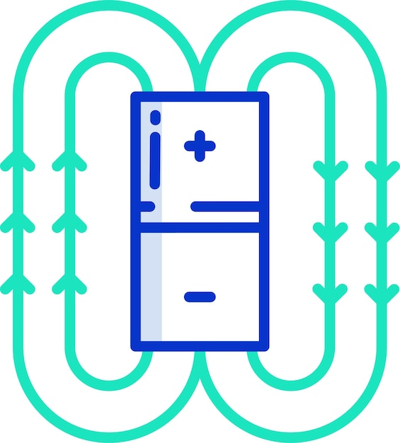 Ilustración vectorial de color del contorno magnético