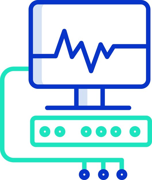 Ilustración vectorial en color del contorno de la máquina de ECG