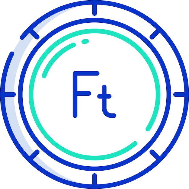 Ilustración vectorial en color del contorno de la moneda forint