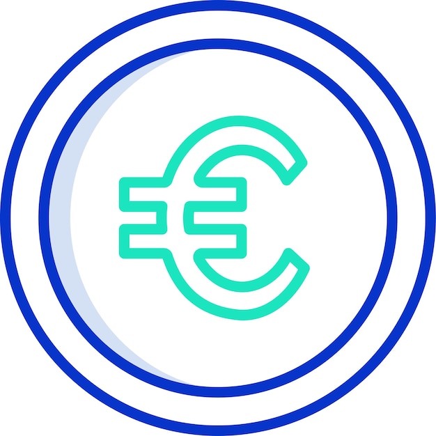 Ilustración vectorial de color del contorno de la moneda
