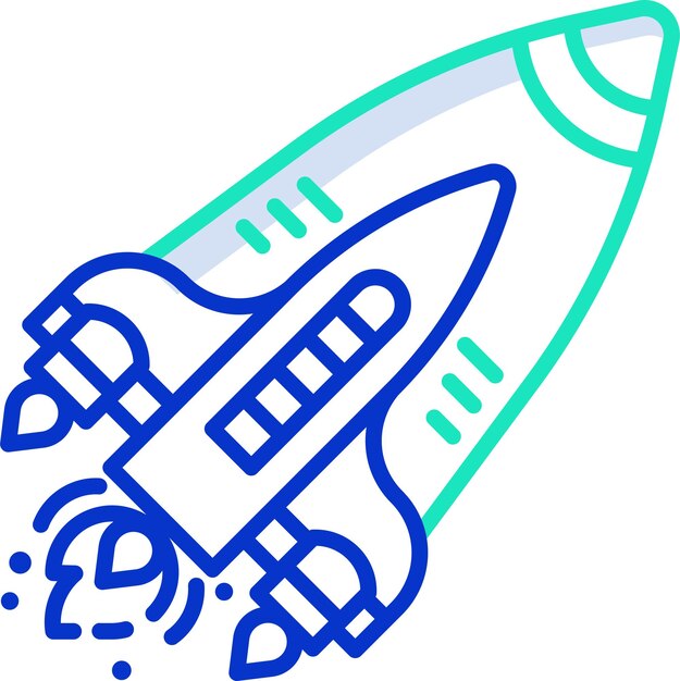 Ilustración vectorial en color del contorno de la nave espacial