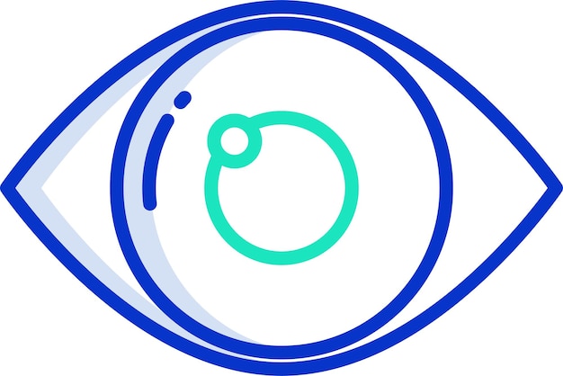 Ilustración vectorial de color del contorno del ojo