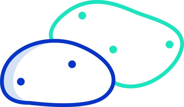 Ilustración vectorial de color del contorno de la patata