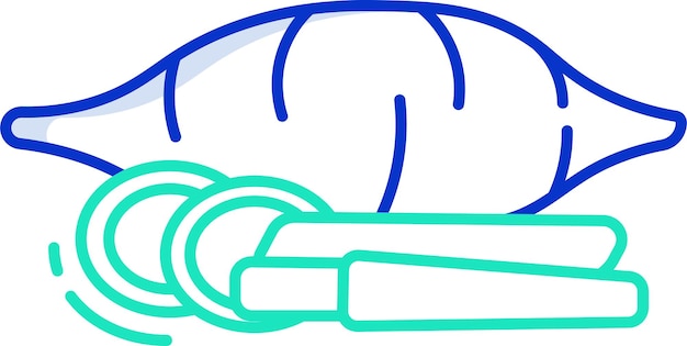 Ilustración vectorial en color del contorno de la patatosolida dulce