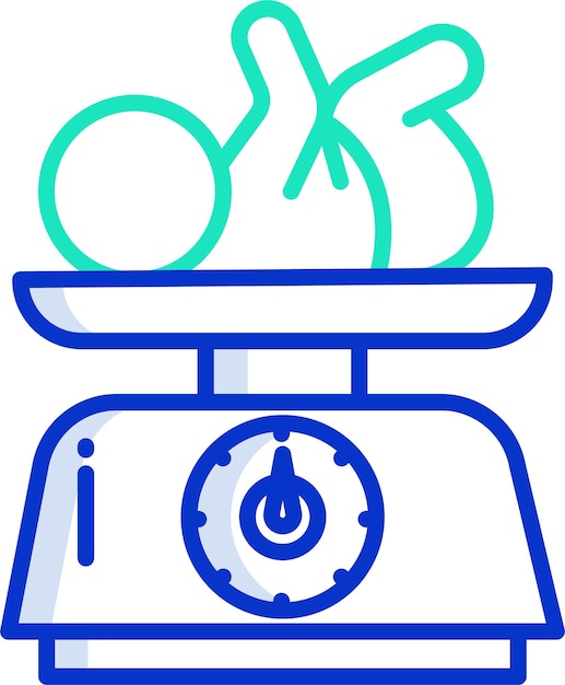 Ilustración vectorial en color del contorno del peso del bebé