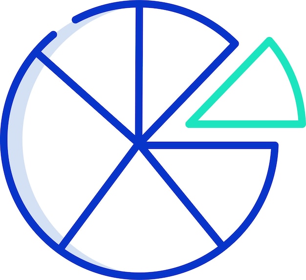 Ilustración vectorial de color del contorno de Pie Chartsolid