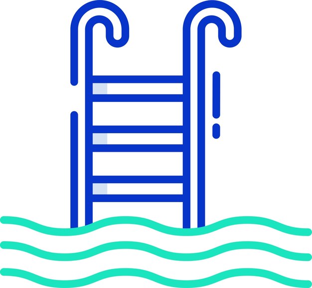 Ilustración vectorial en color del contorno de la piscina