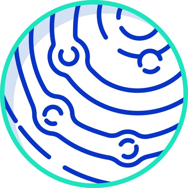 Ilustración vectorial en color del contorno del planeta Júpiter