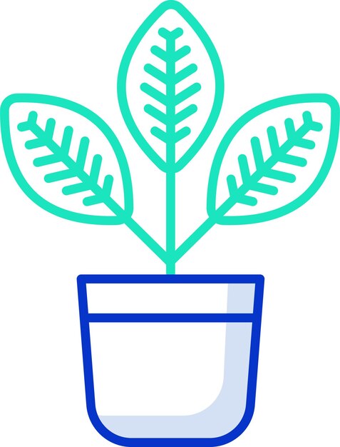 Ilustración vectorial de color del contorno de la planta Croton
