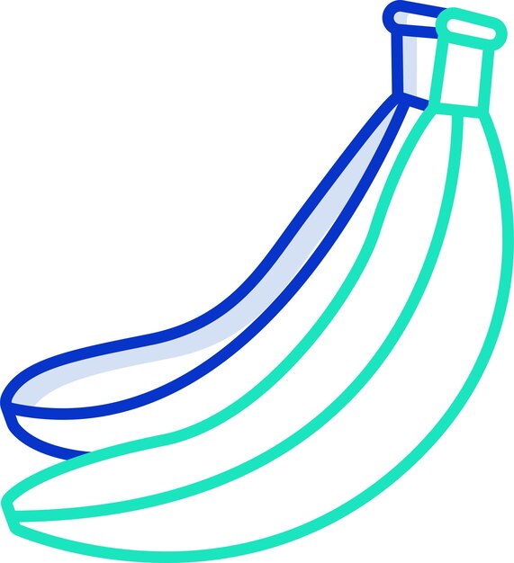 Ilustración vectorial de color contorno de plátano crudo