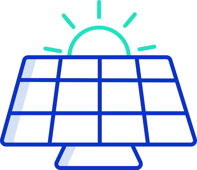Ilustración vectorial en color del contorno de las potencias solares