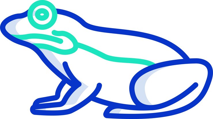 Vector ilustración vectorial de color del contorno de la rana