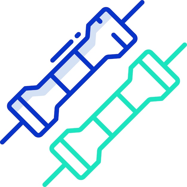 Ilustración vectorial en color del contorno de resistores sólidos