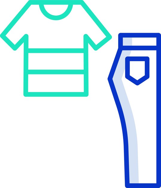 Ilustración vectorial de color del contorno de la ropa