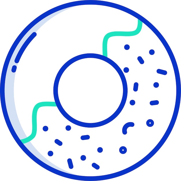 Ilustración vectorial de color del contorno de la rosquilla