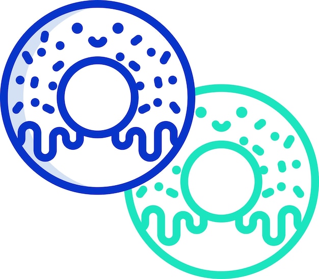 Ilustración vectorial de color del contorno de las rosquillas horneadas