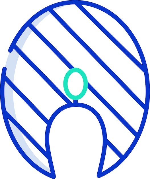 Ilustración vectorial en color del contorno de salmón sólido
