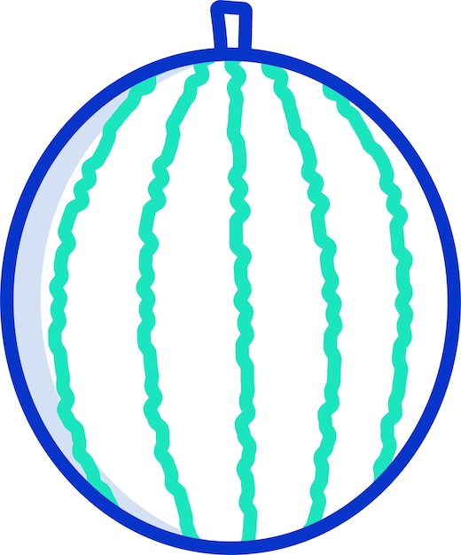Ilustración vectorial de color del contorno de la sandía