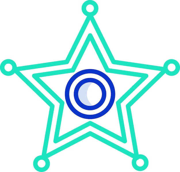 Ilustración vectorial de color del contorno del sheriff