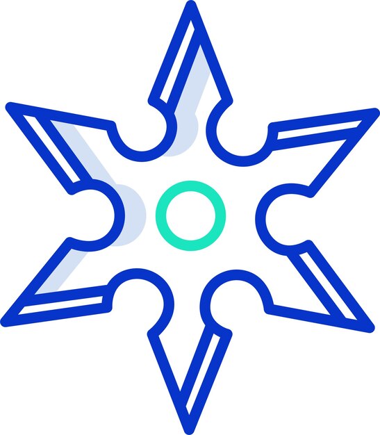 Ilustración vectorial de color del contorno de Shuriken