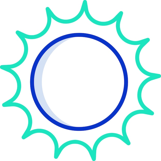 Ilustración vectorial de color del contorno del sol