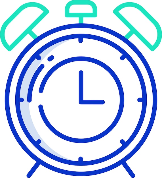 Ilustración vectorial en color del contorno sólido de alarmas