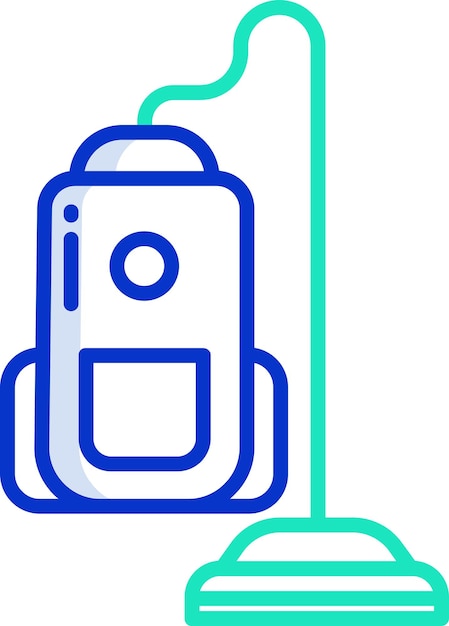 Ilustración vectorial de color del contorno sólido de la aspiradora