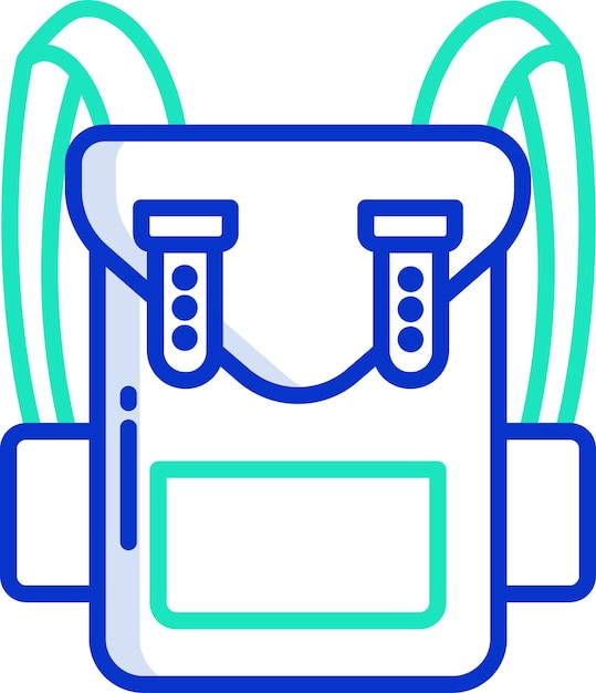 Ilustración vectorial de color del contorno sólido de la bolsa escolar