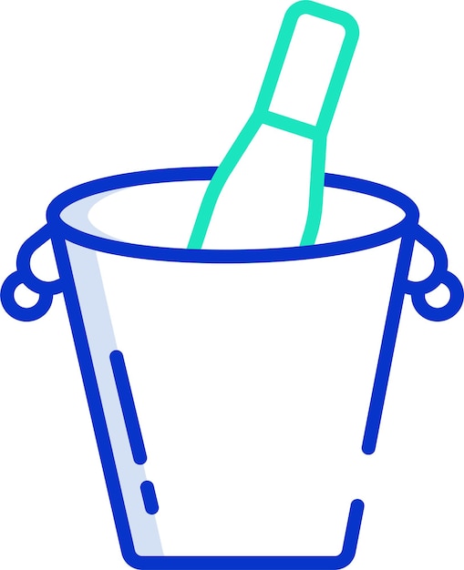 Ilustración vectorial de color del contorno sólido de las botellas de vino