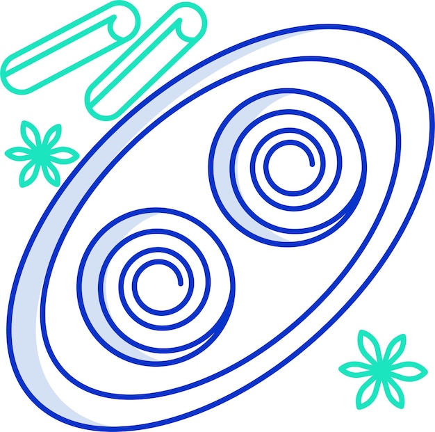 Ilustración vectorial de color del contorno sólido de la canela