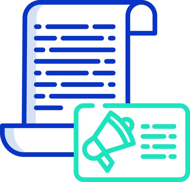 Ilustración vectorial de color del contorno sólido de los documentos