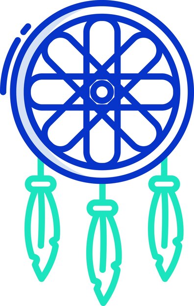 Ilustración vectorial en color del contorno sólido de Dreamcatchers