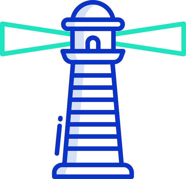 Ilustración vectorial de color del contorno sólido de los faros