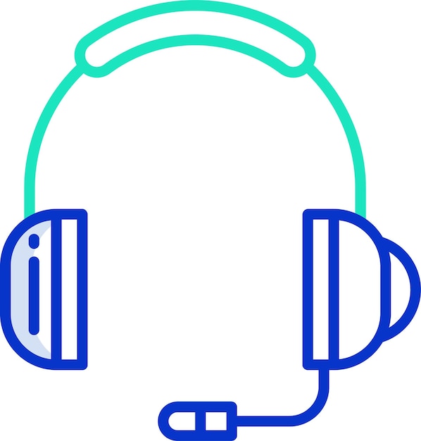 Ilustración vectorial de color del contorno sólido de Headphonessolid
