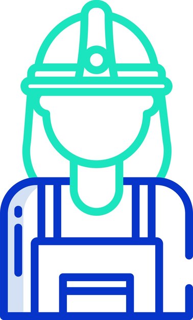 Ilustración vectorial de color del contorno sólido de la mujer electricista